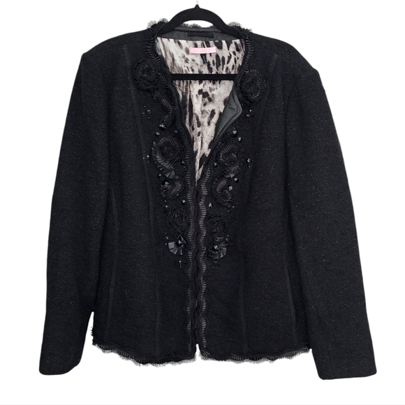 Basler Women's Black Tweed Jacket Lined, Size 46 (16) - Picture 2 of 12